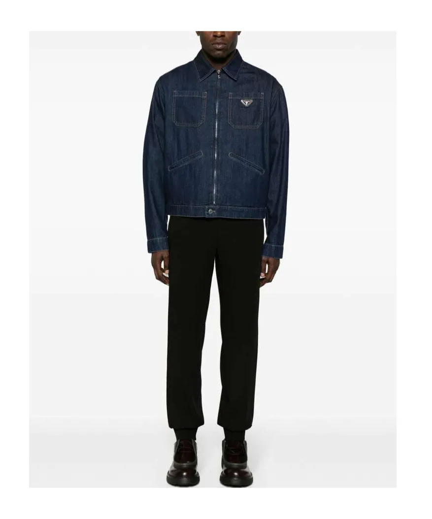 Triangle-Logo Zipped Jacket