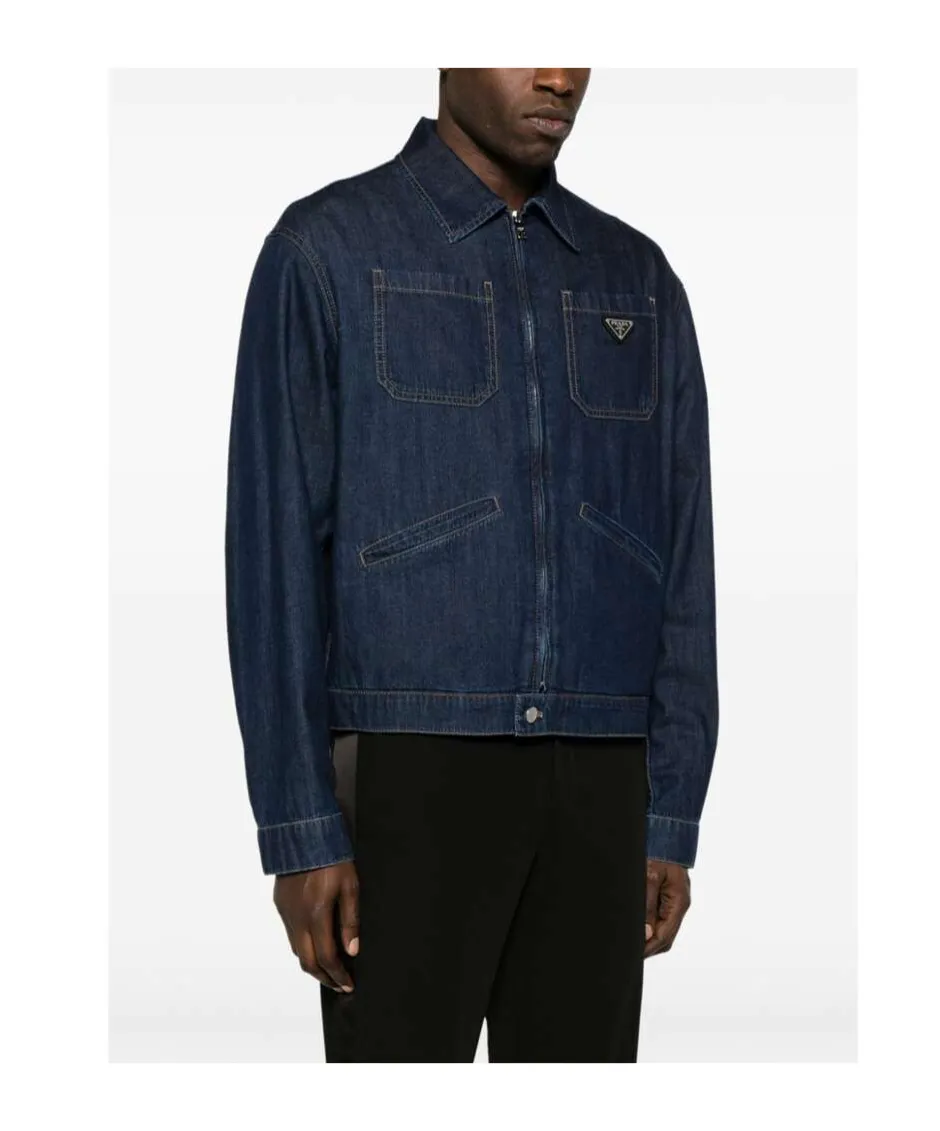 Triangle-Logo Zipped Jacket