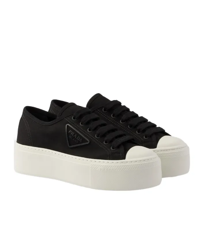 Laced Fabric Sneakers