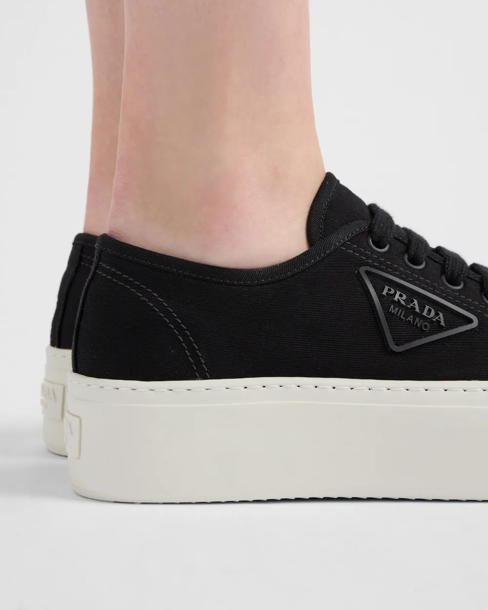 Laced Fabric Sneakers