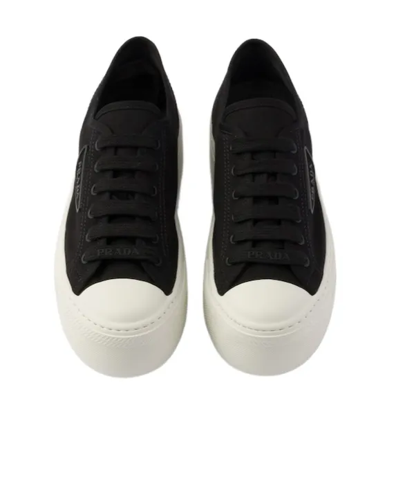 Laced Fabric Sneakers