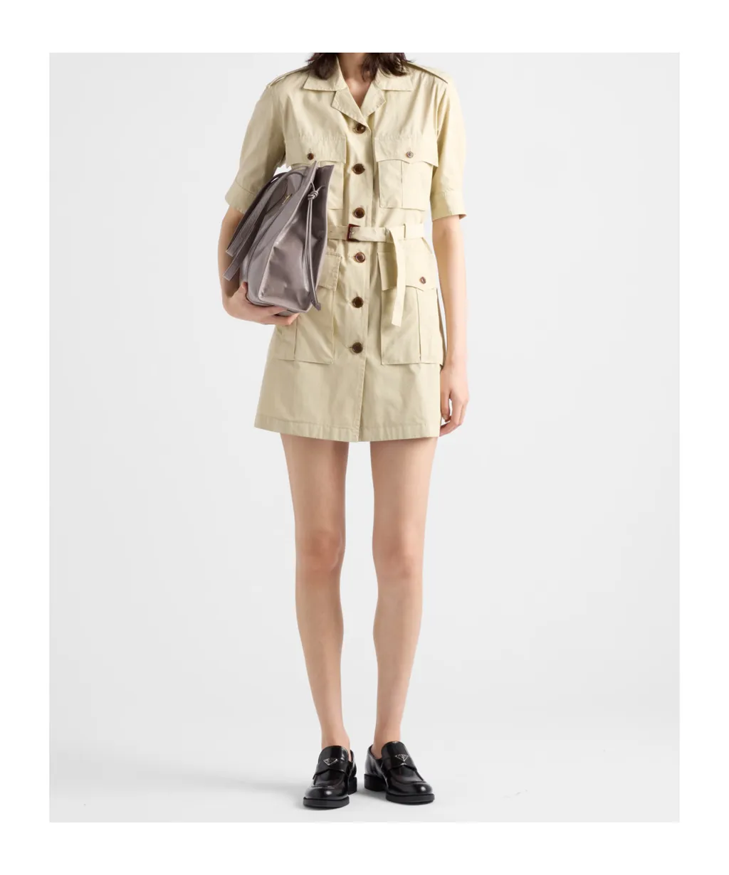 Short-Sleeved Belted Dress