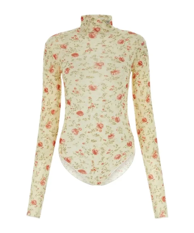 Allover Printed Jersey Bodysuit