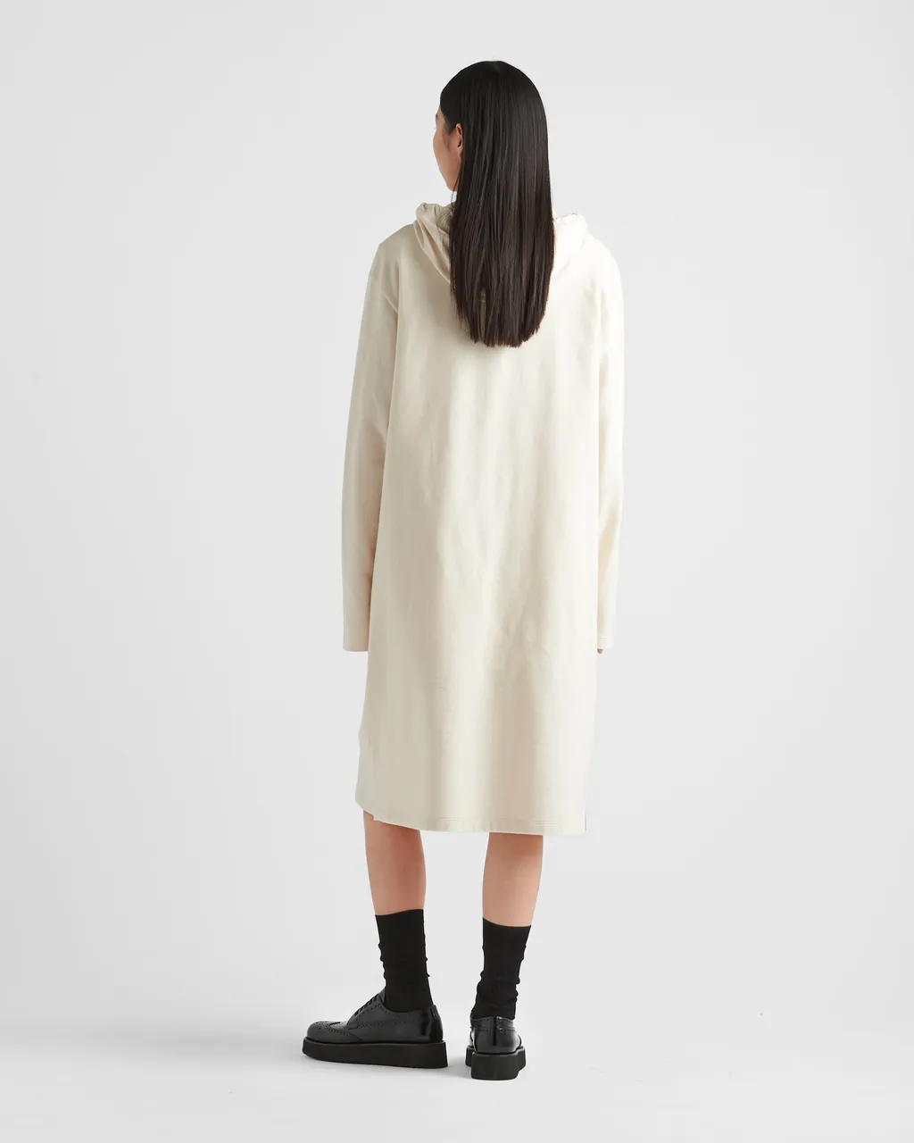 Triangle-Logo Drawstring Hoodie Dress