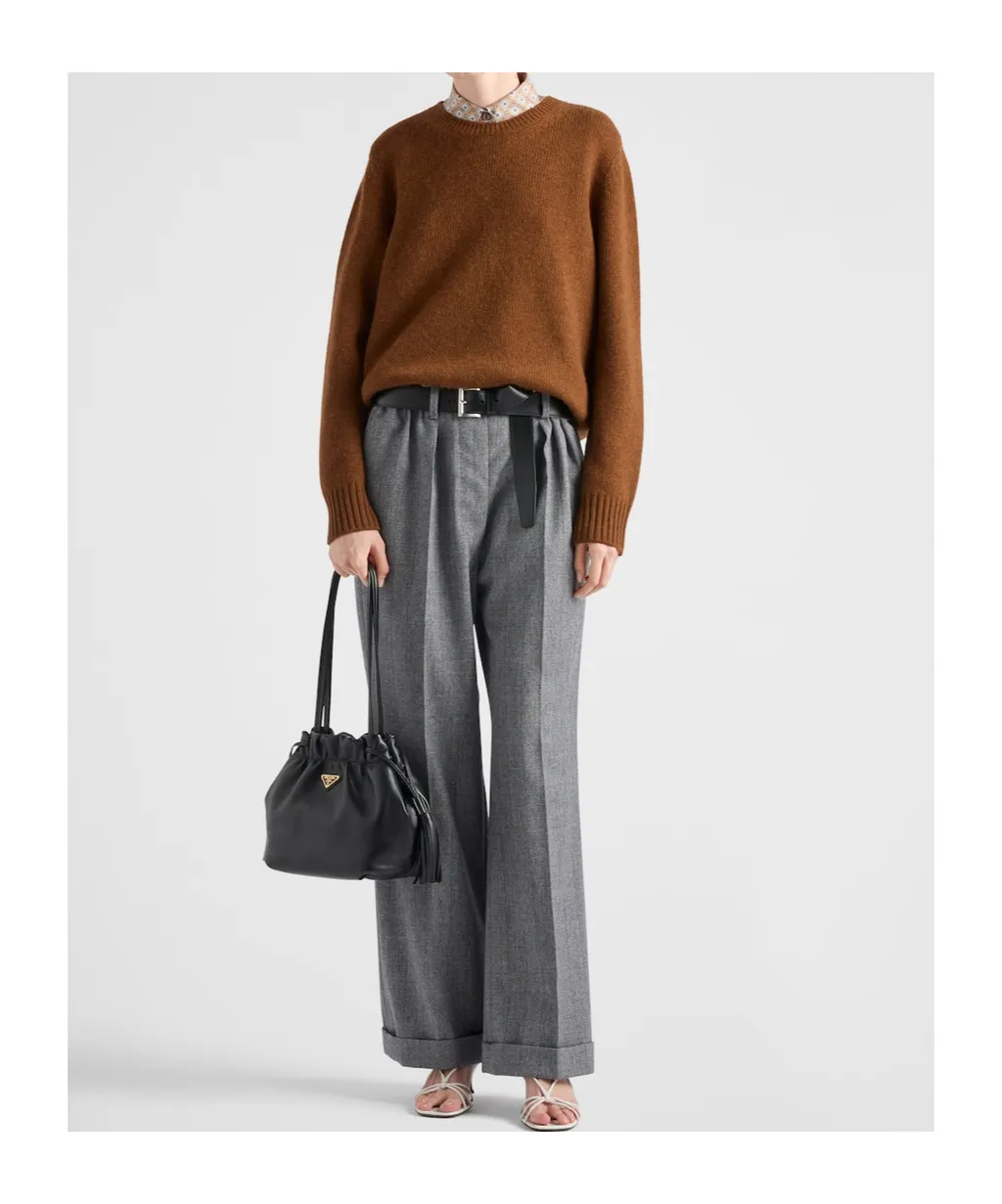 Long-Sleeved Crewneck Knitted Jumper