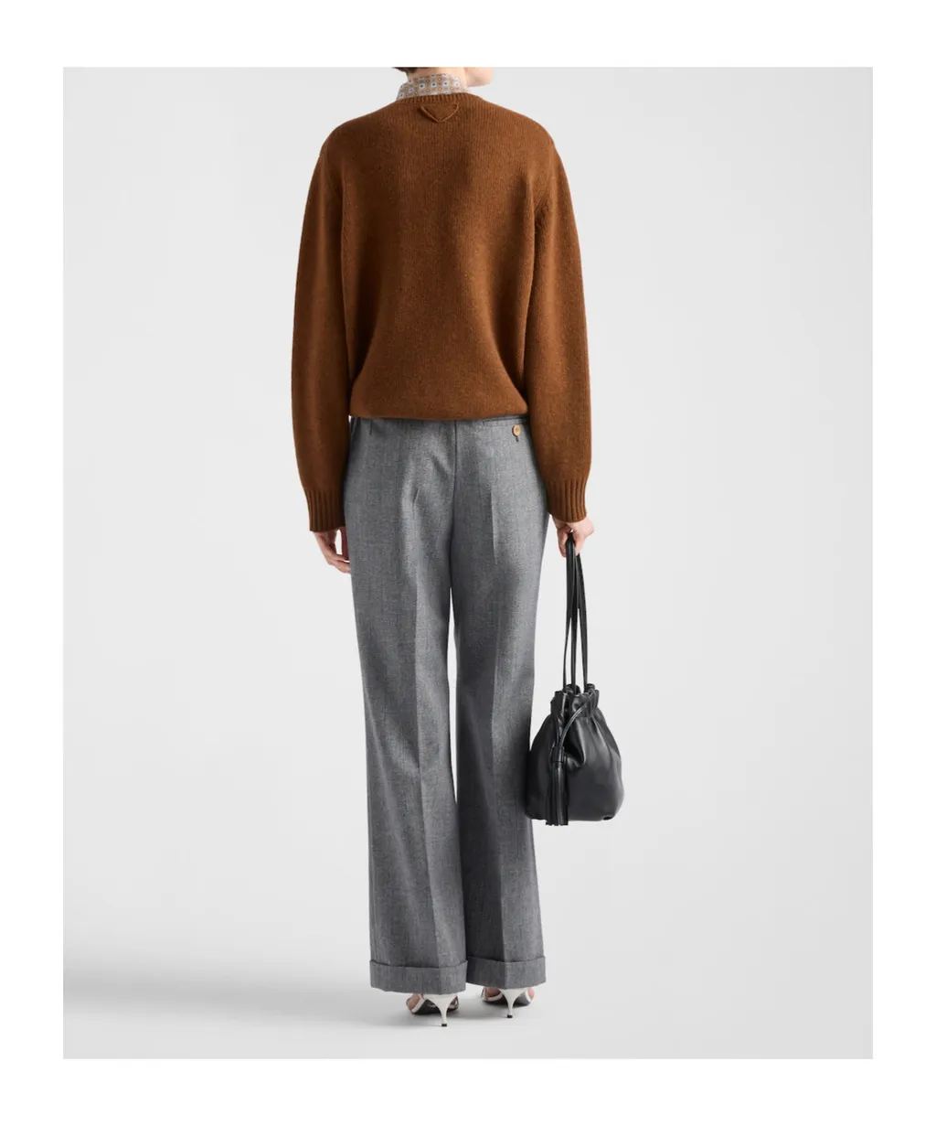 Long-Sleeved Crewneck Knitted Jumper
