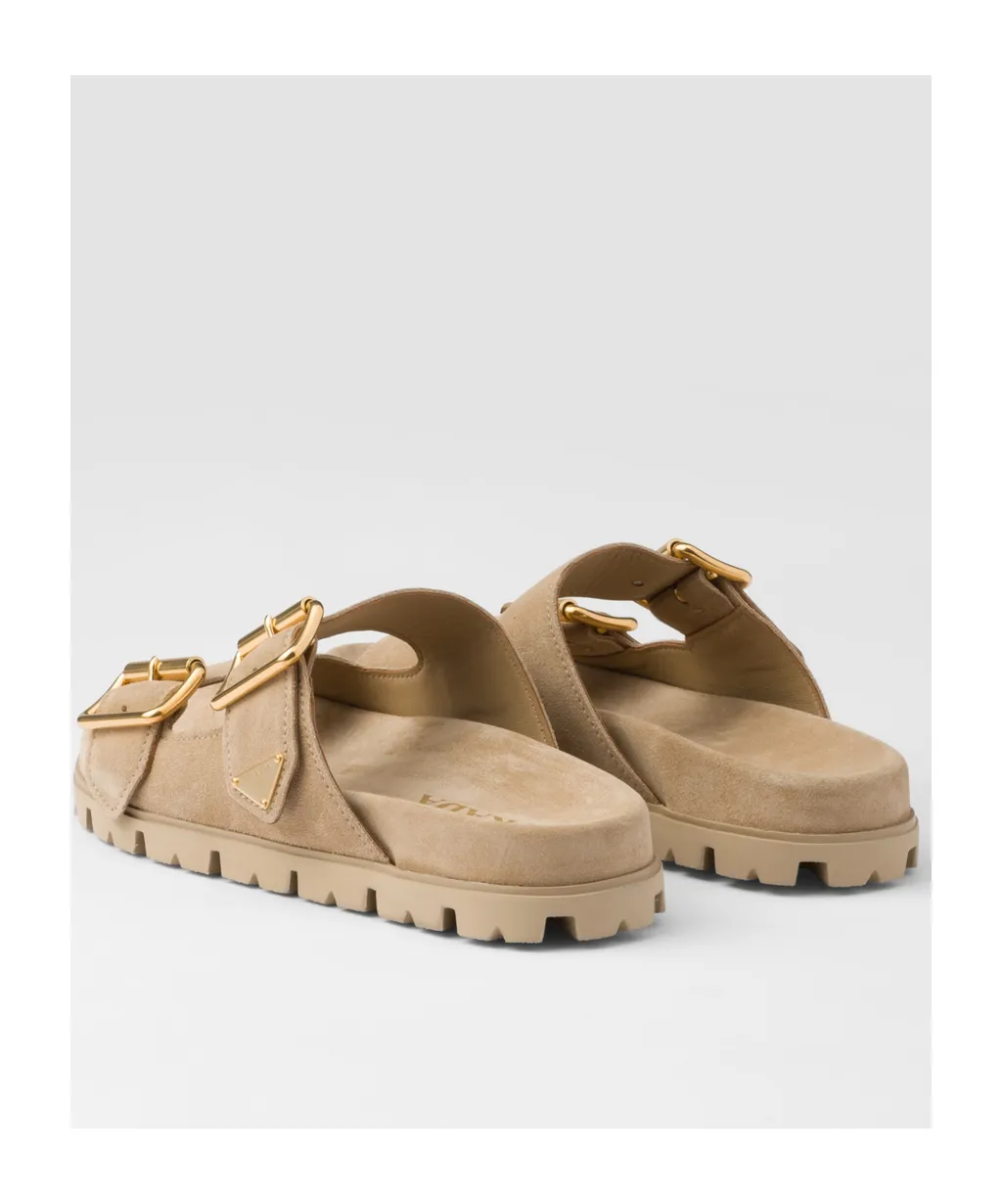 Suede Strap Slides