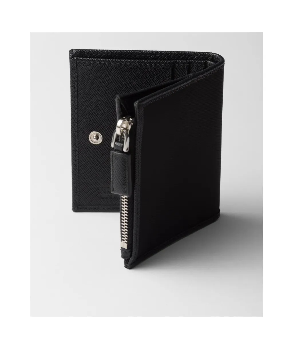 Enamel-Triangle Logo Zipped Wallet