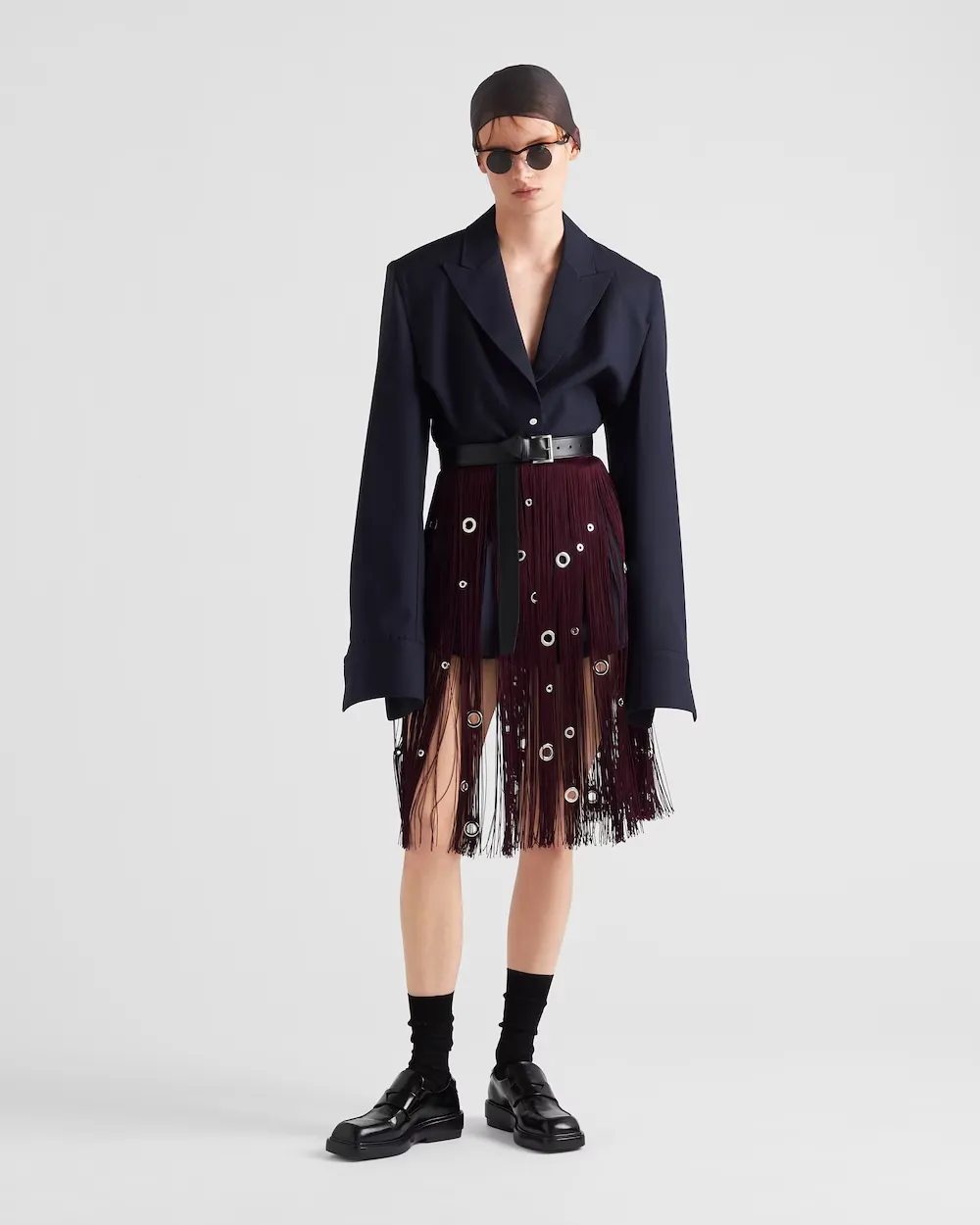 Pinstripe Single-Breasted Shirt Jacket
