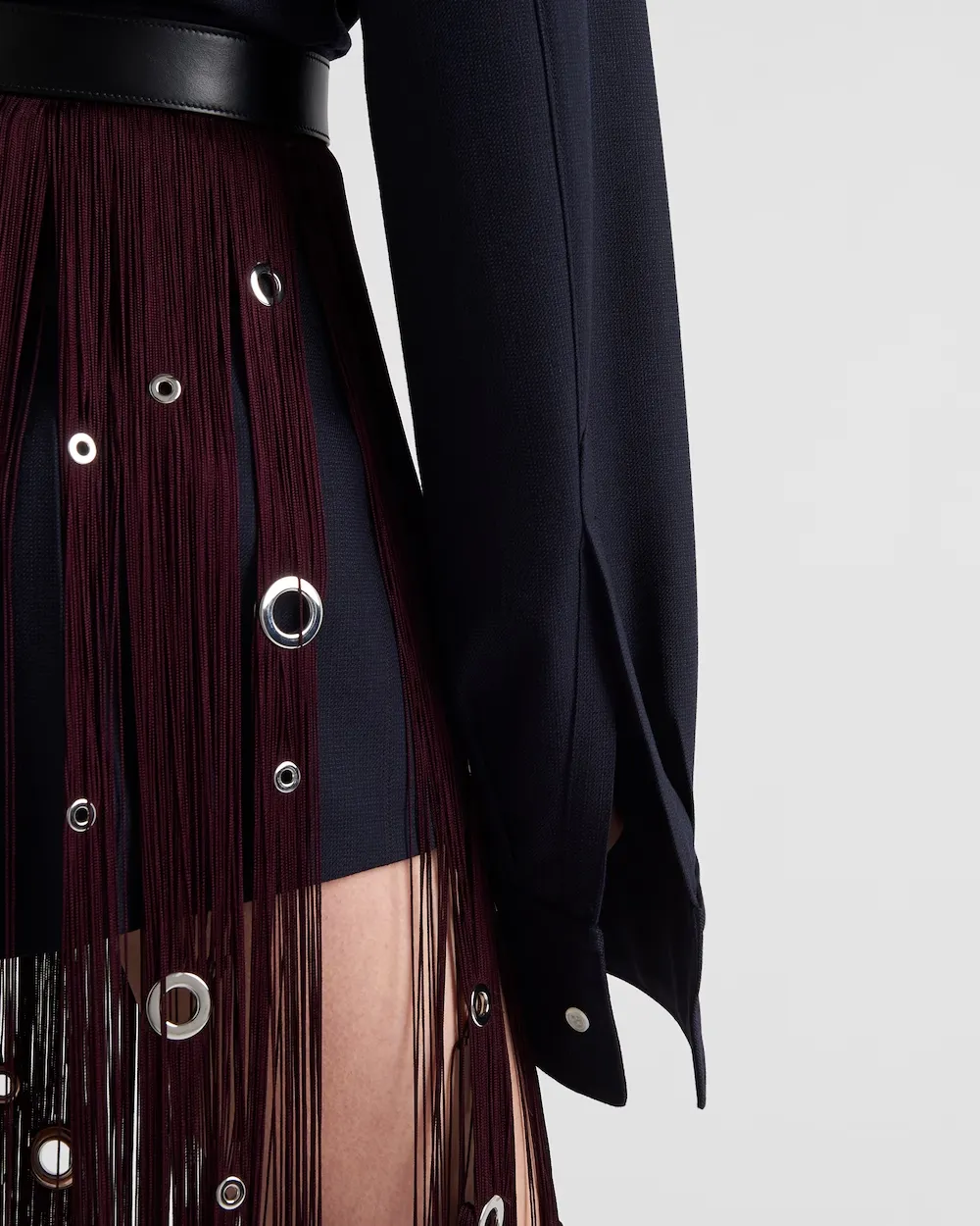 Pinstripe Single-Breasted Shirt Jacket