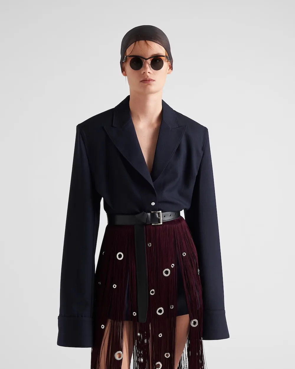 Pinstripe Single-Breasted Shirt Jacket