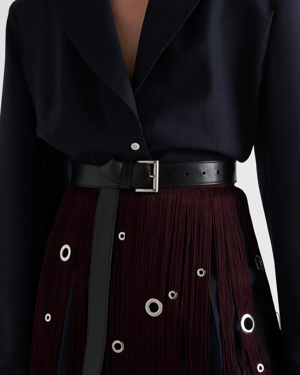 Pinstripe Single-Breasted Shirt Jacket