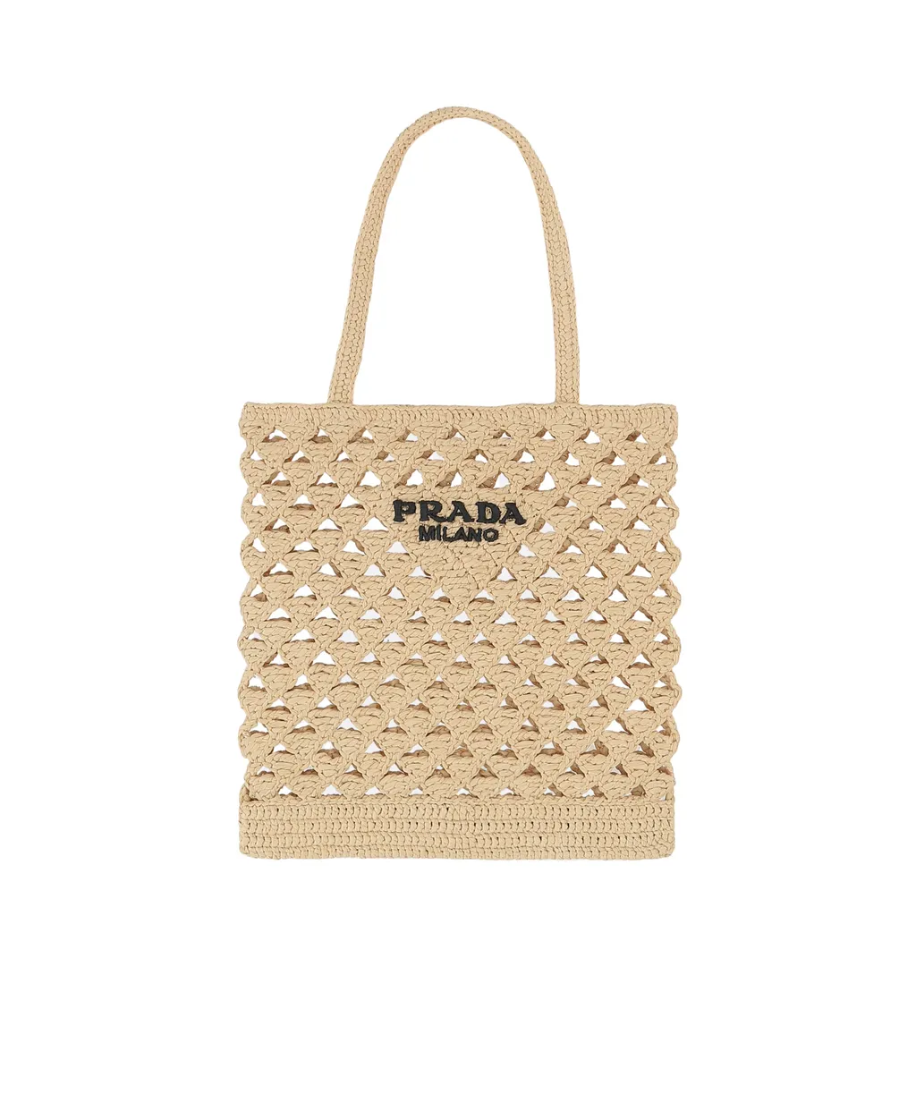 Woven Fabric Crochet Tote Bag