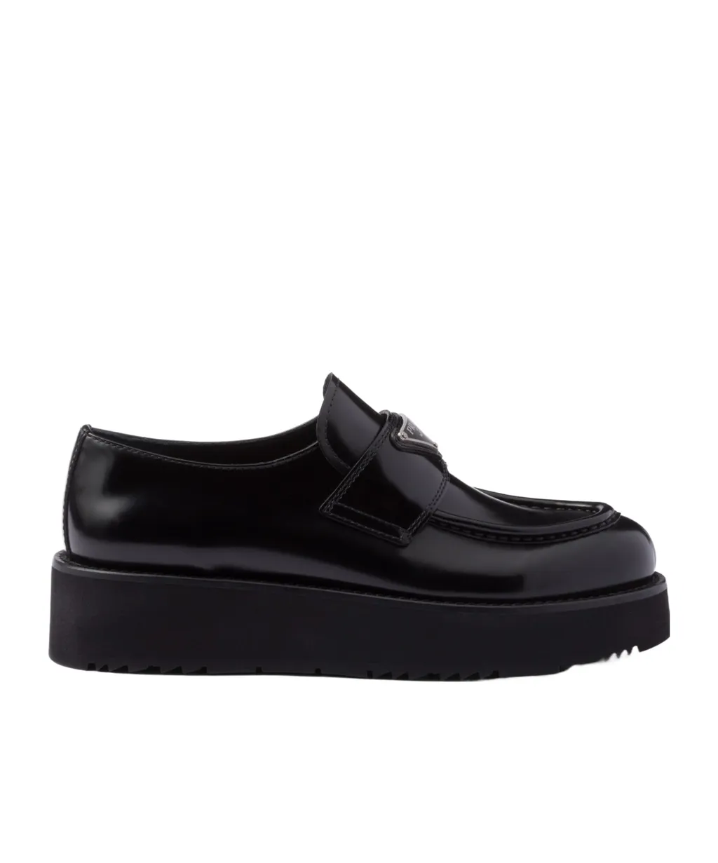 Triangle-Logo Slip-On Loafers