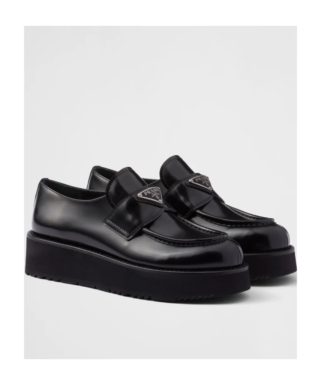 Triangle-Logo Slip-On Loafers