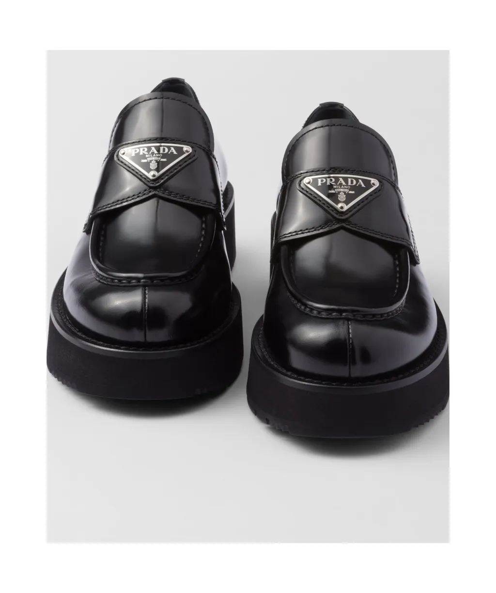 Triangle-Logo Slip-On Loafers