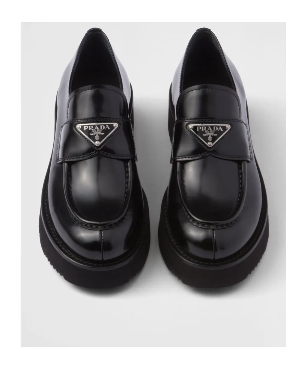Triangle-Logo Slip-On Loafers