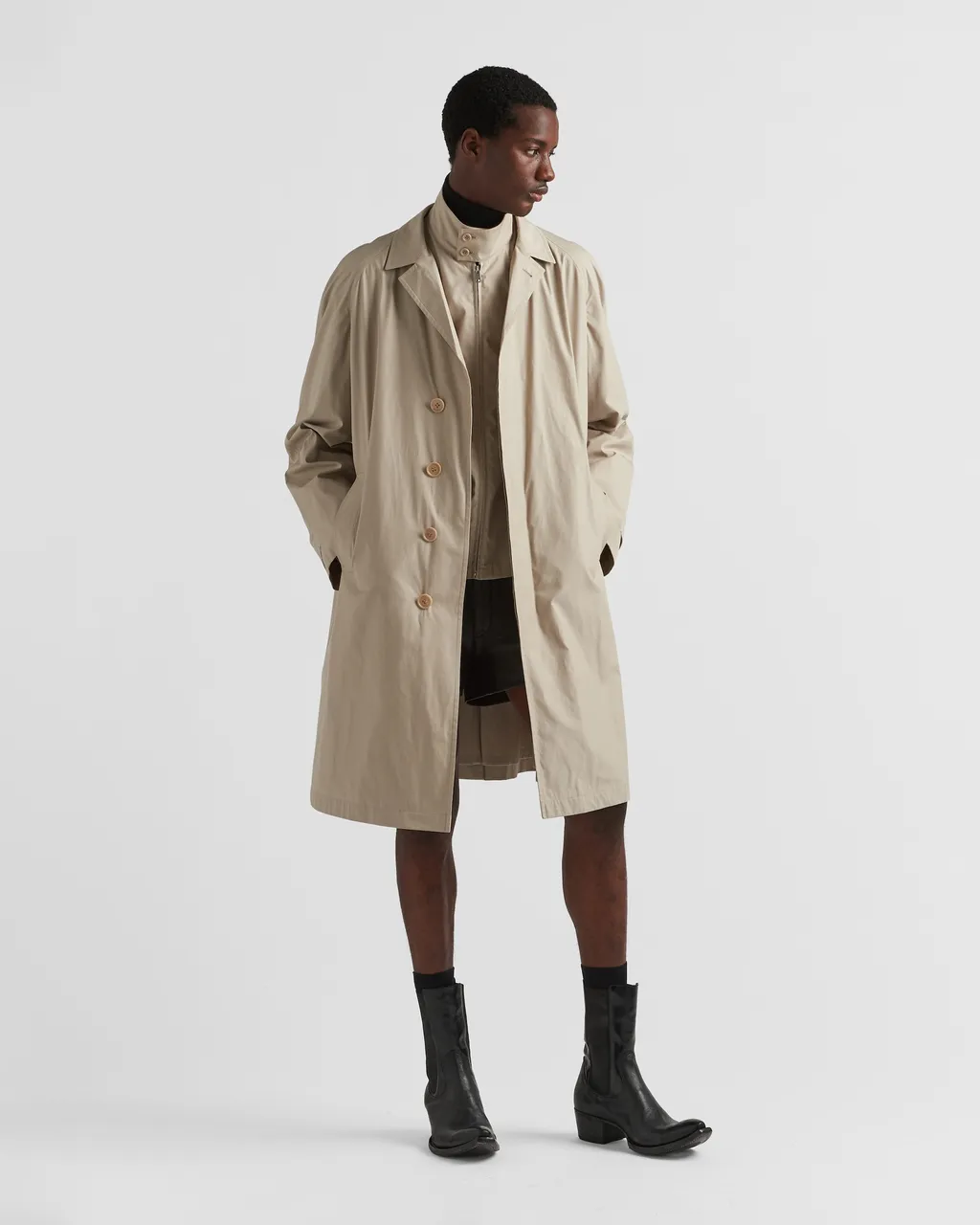 Long-Sleeved Belted Coat