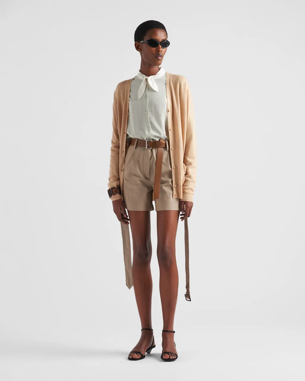 Triangle-Logo V-Neck Cardigan