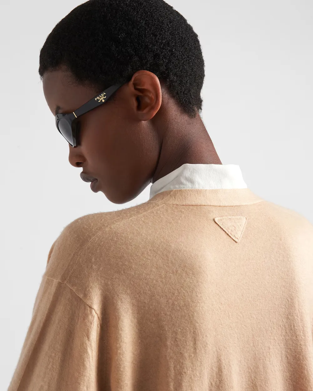 Triangle-Logo V-Neck Cardigan