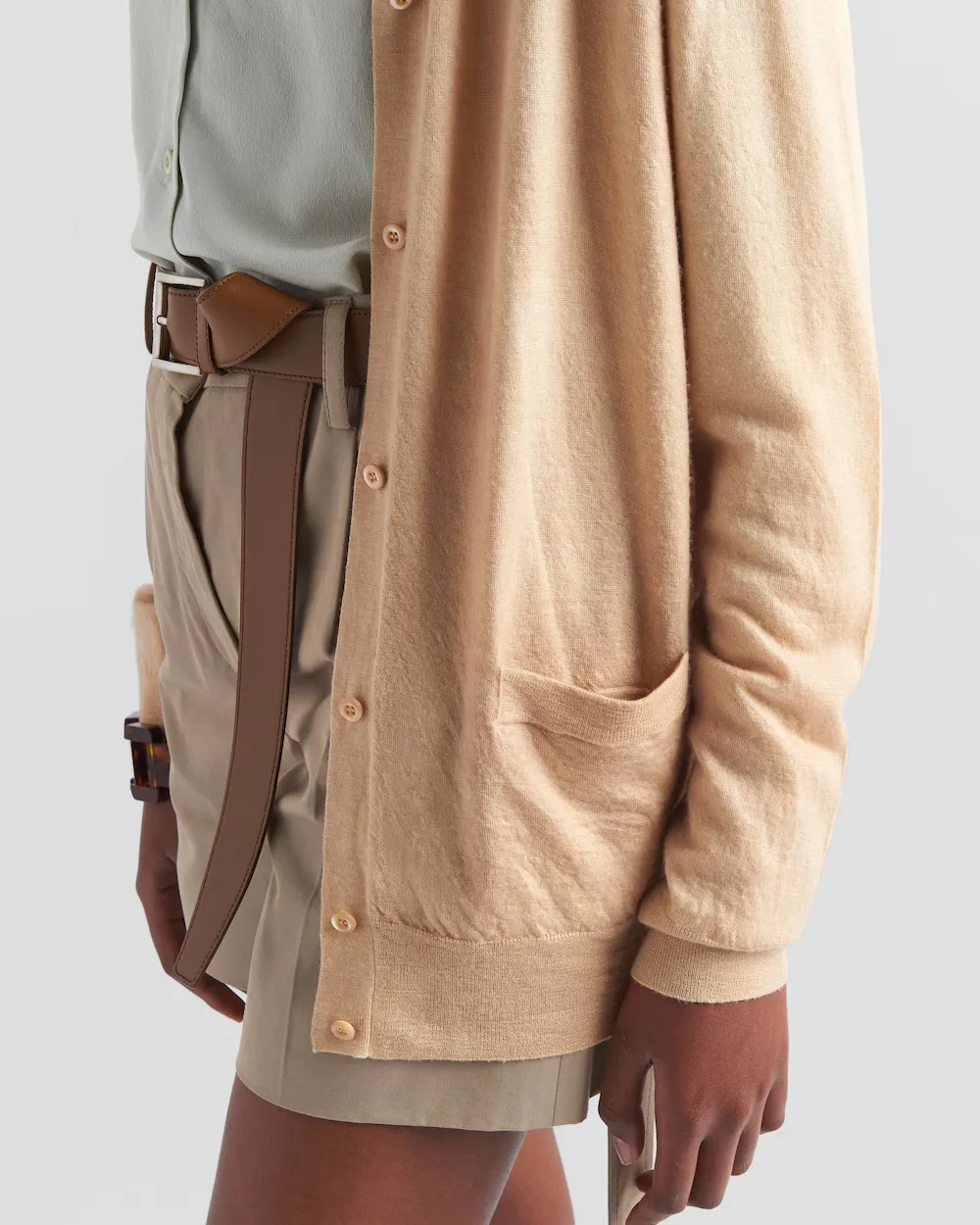 Triangle-Logo V-Neck Cardigan
