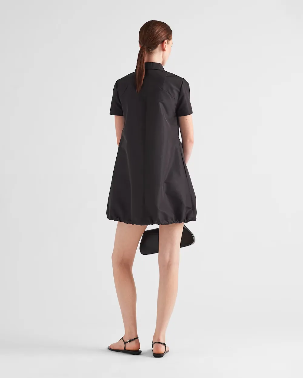 Short-Sleeved Half-Zipped Dress