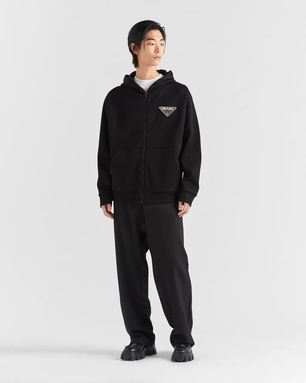 Technical Fabric And Re-Nylon Hoodie