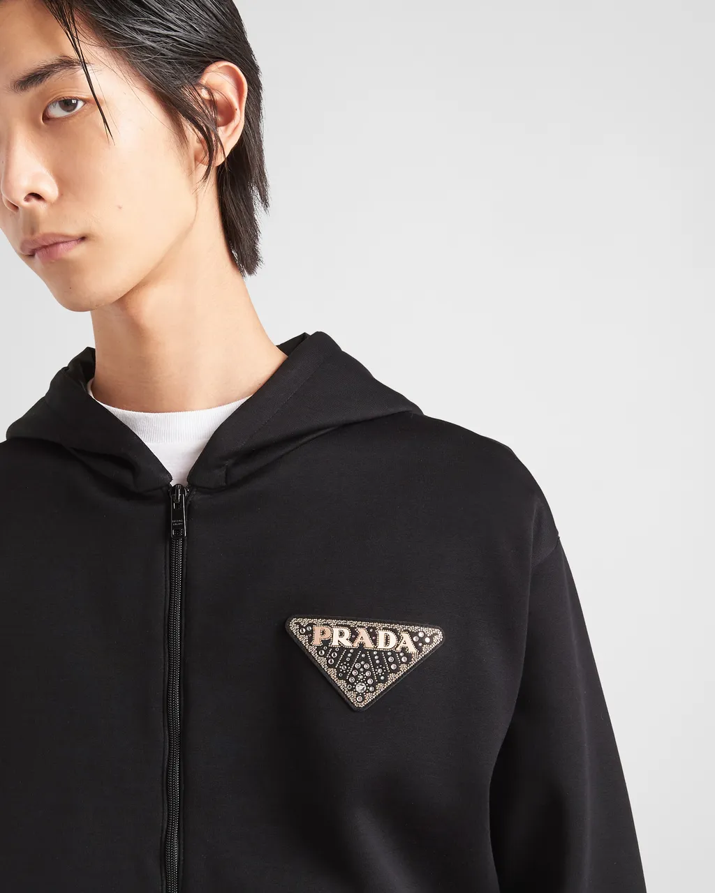 Technical Fabric And Re-Nylon Hoodie
