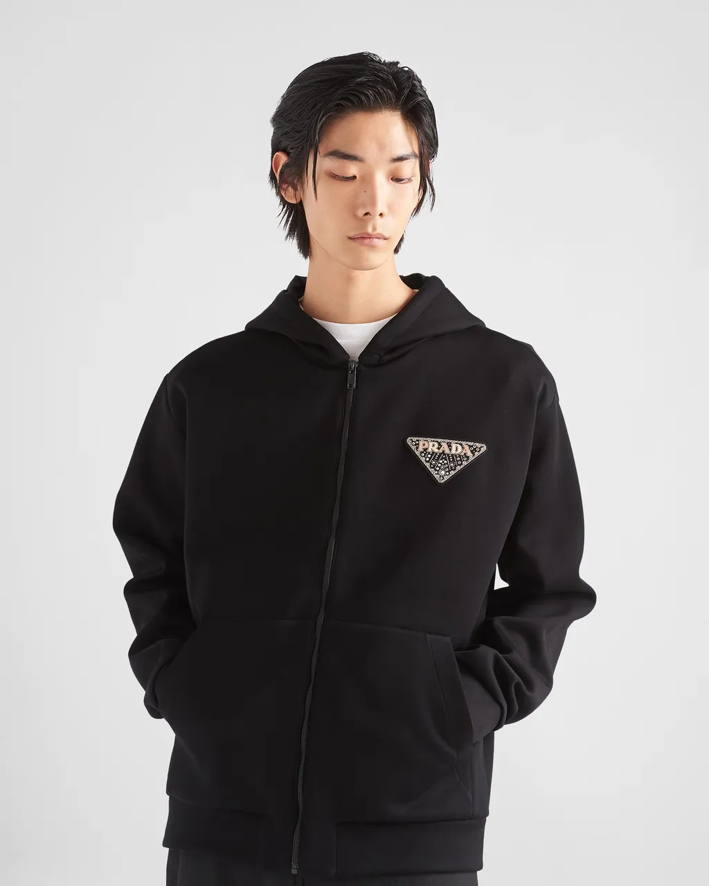 Technical Fabric And Re-Nylon Hoodie