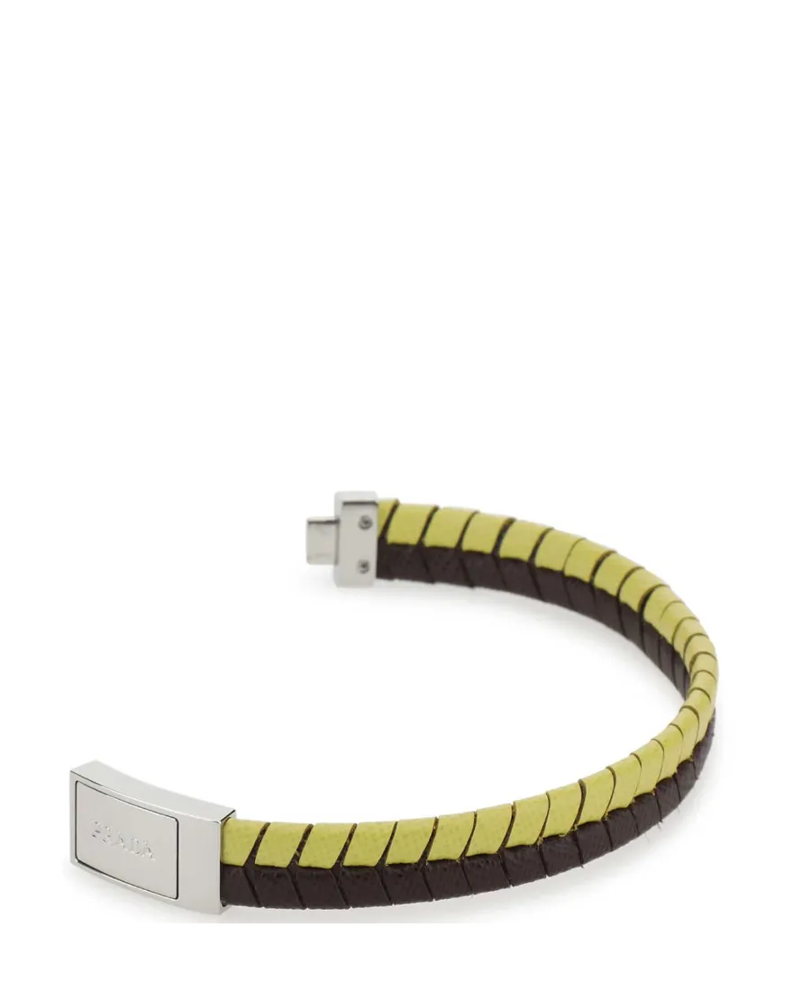 Logo-Debossed Two-Toned Braided Bracelet