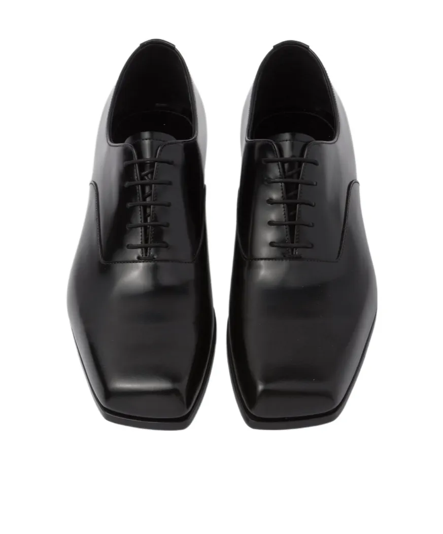 Square-Toe Lace-Up Shoes