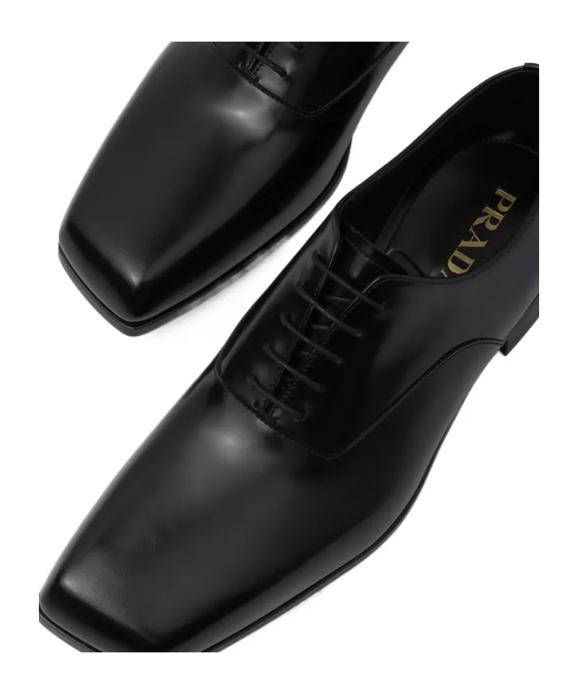 Square-Toe Lace-Up Shoes
