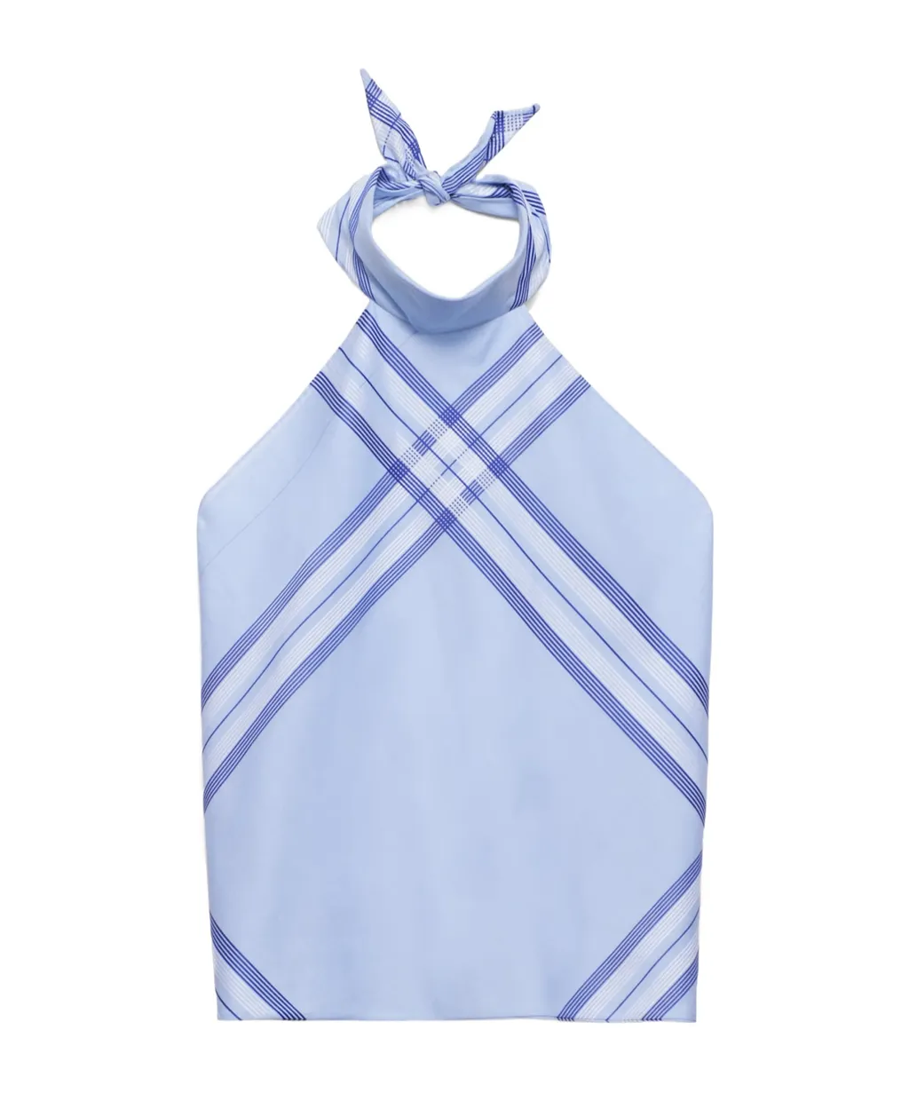 Printed Cotton Halter Top