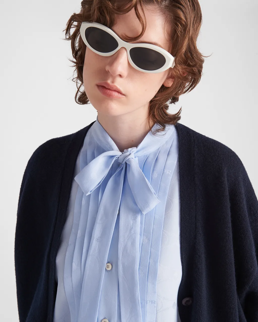 Jacquard Crepe De Chine Blouse