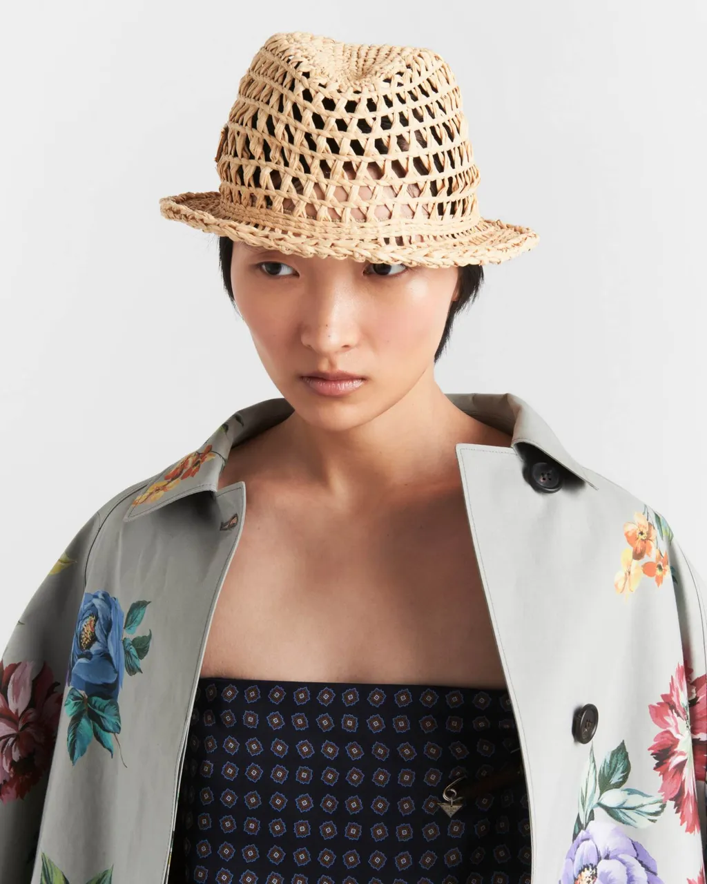 Triangle-Logo Crochet Fedora