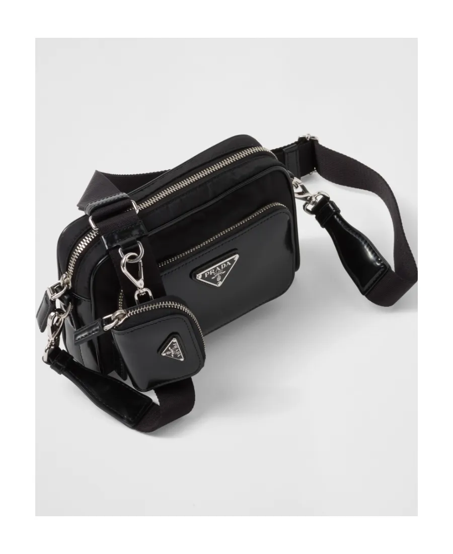 Triangle-Logo Zipped Crossbody Bag