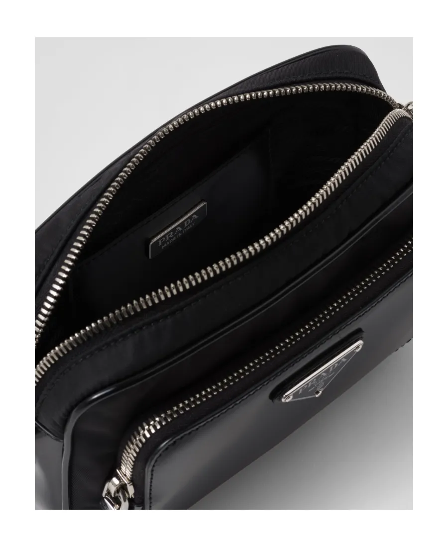 Triangle-Logo Zipped Crossbody Bag