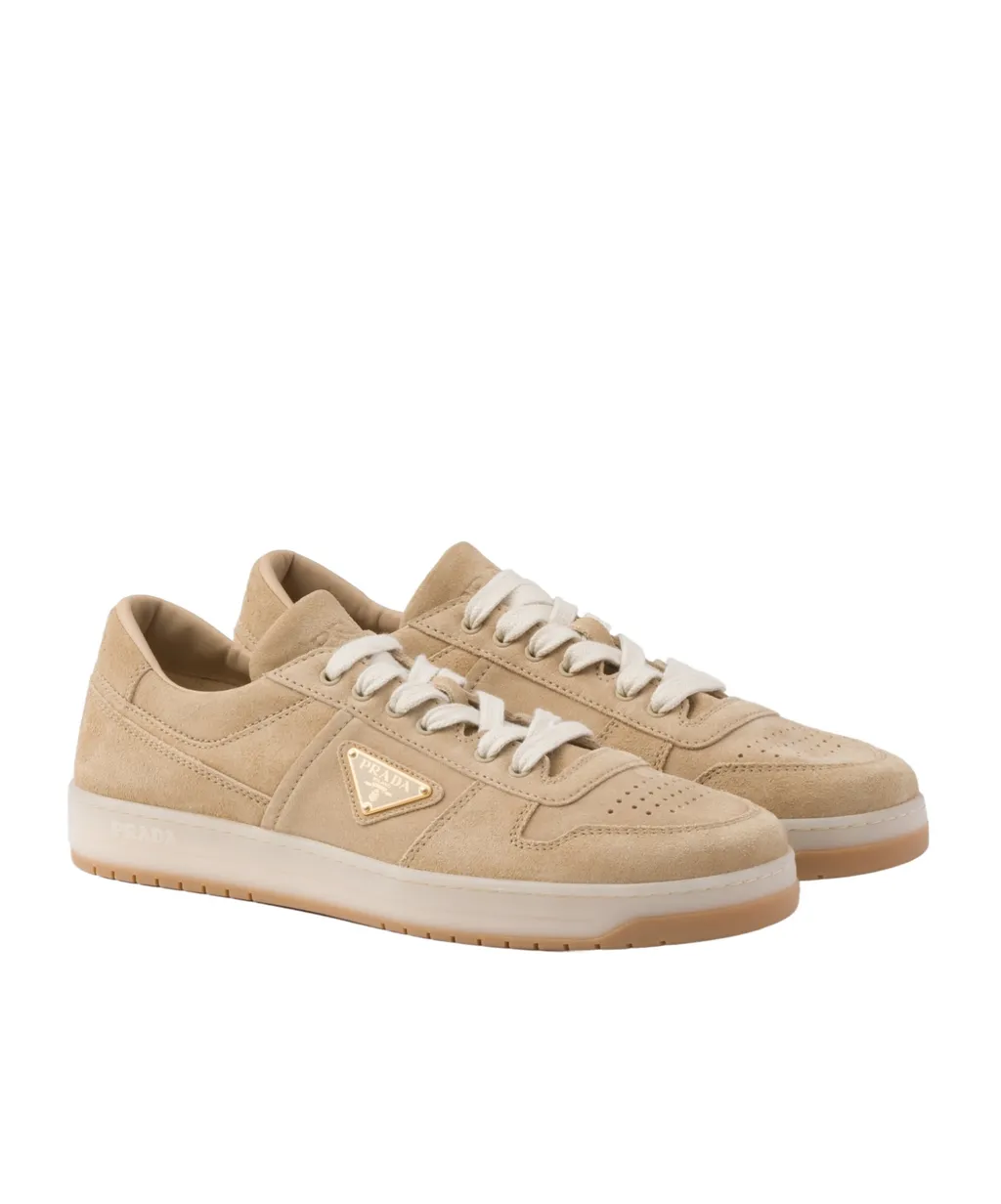 Triangle-Logo Lace-Up Sneakers
