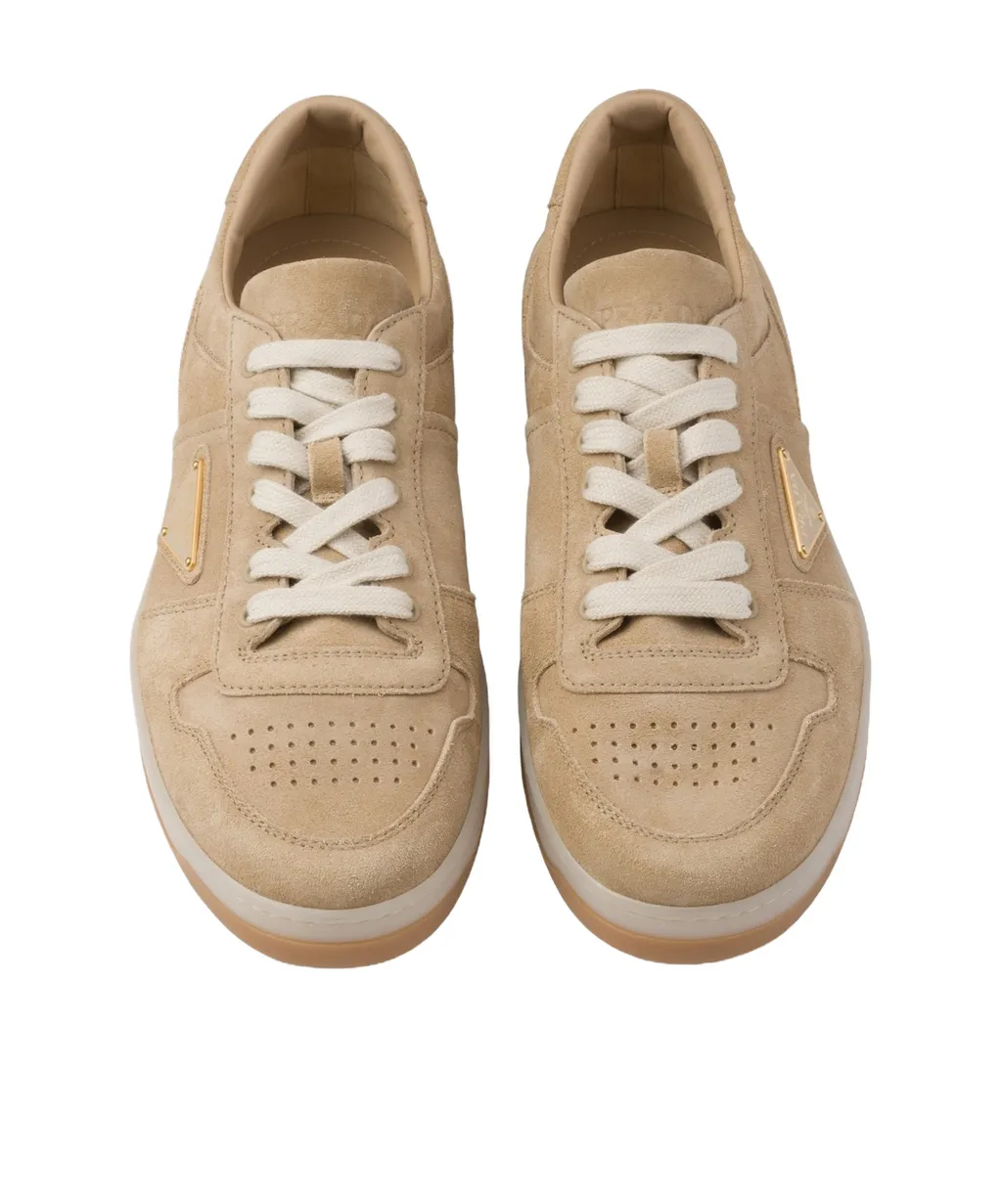 Triangle-Logo Lace-Up Sneakers