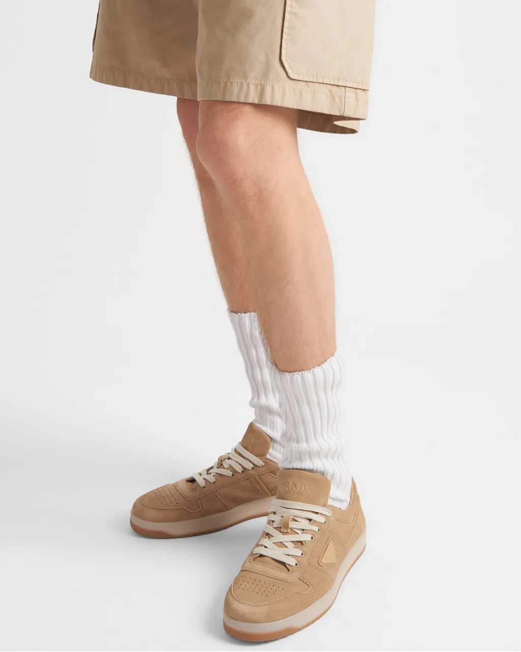 Triangle-Logo Lace-Up Sneakers