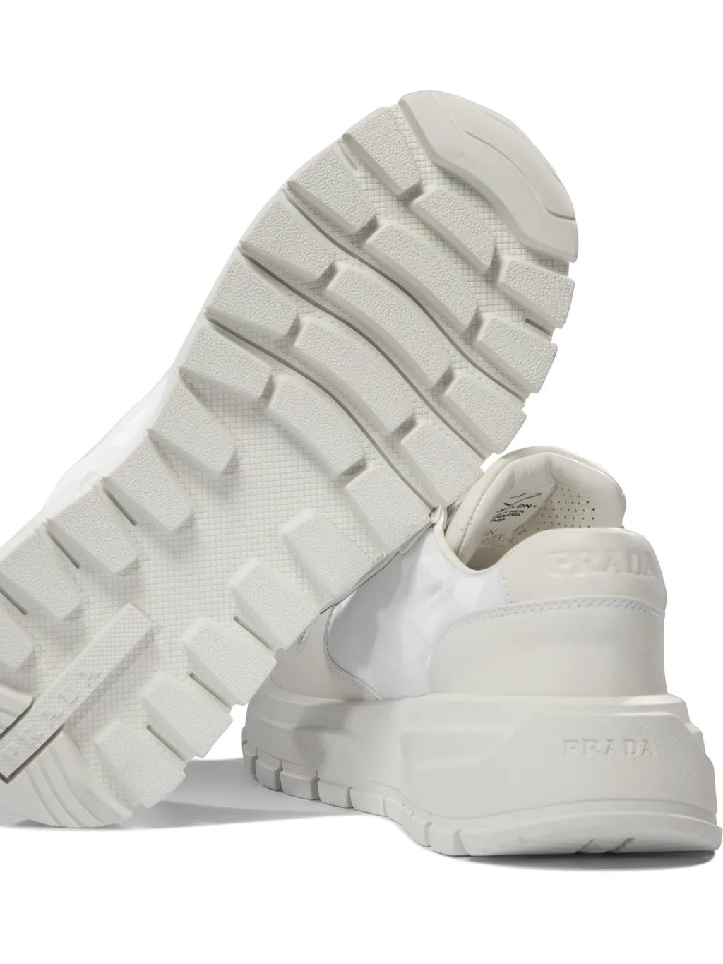 Triangle-Logo Round-Toe Lace-Up Sneakers