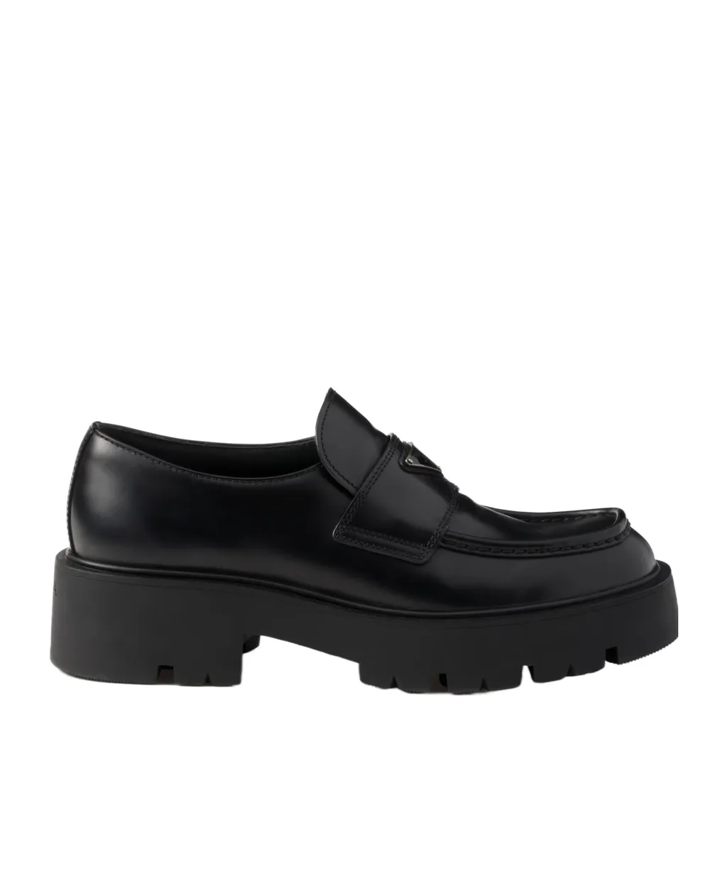 Brushed Leather Loafers