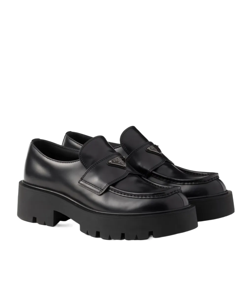Brushed Leather Loafers