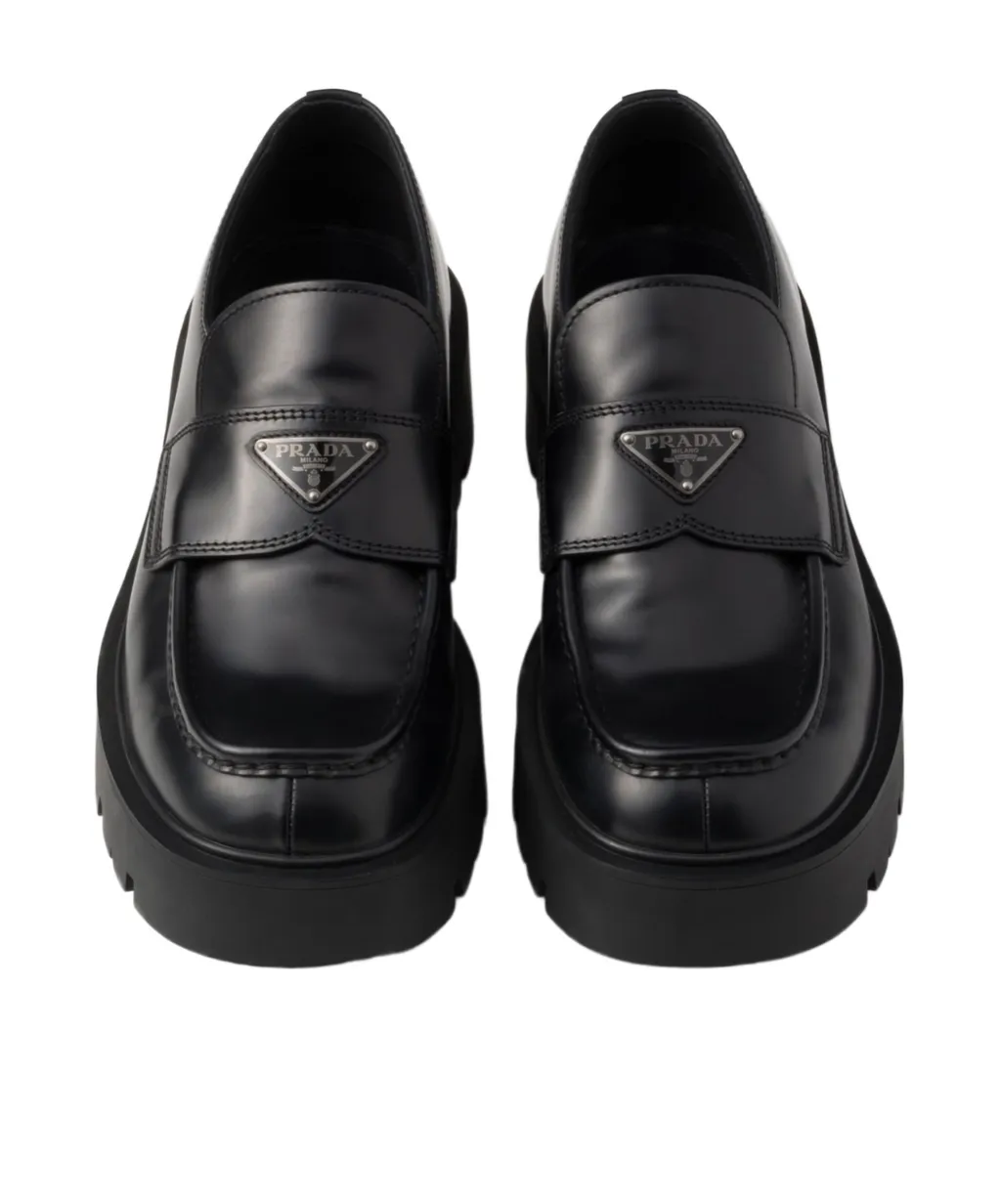 Brushed Leather Loafers