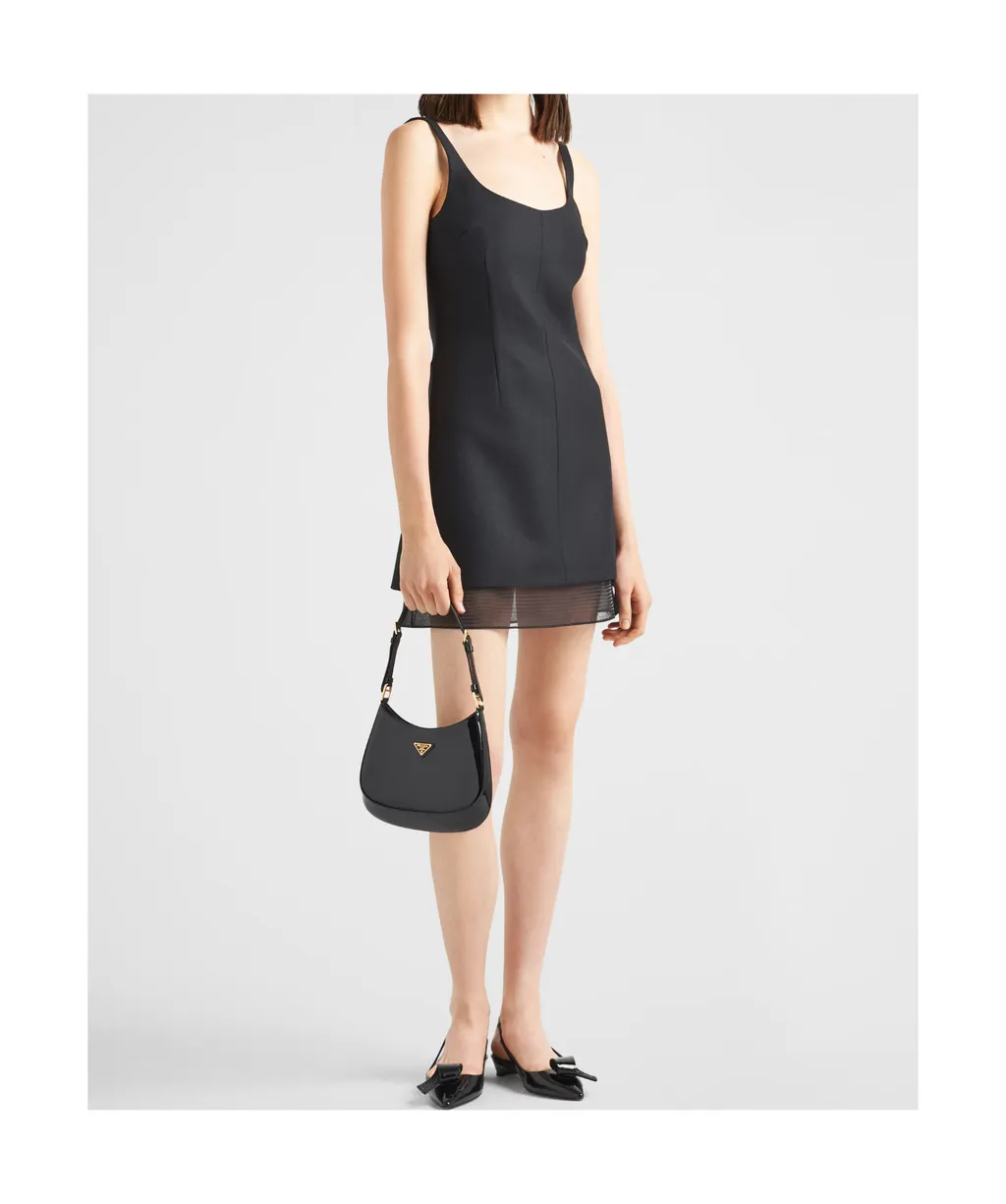 Enamel Triangle-Logo Mini Dress