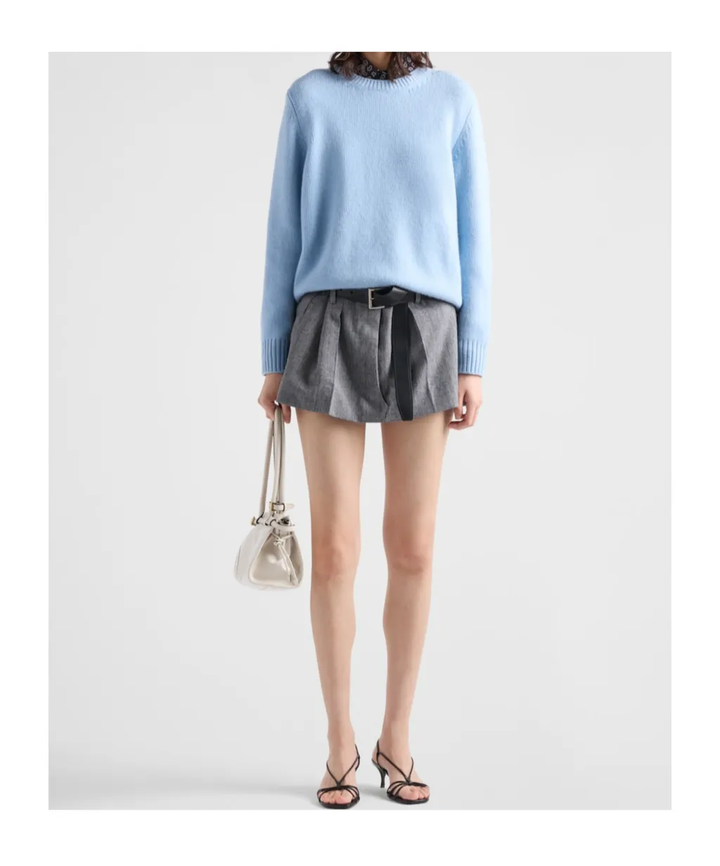 Long-Sleeved Crewneck Knitted Jumper