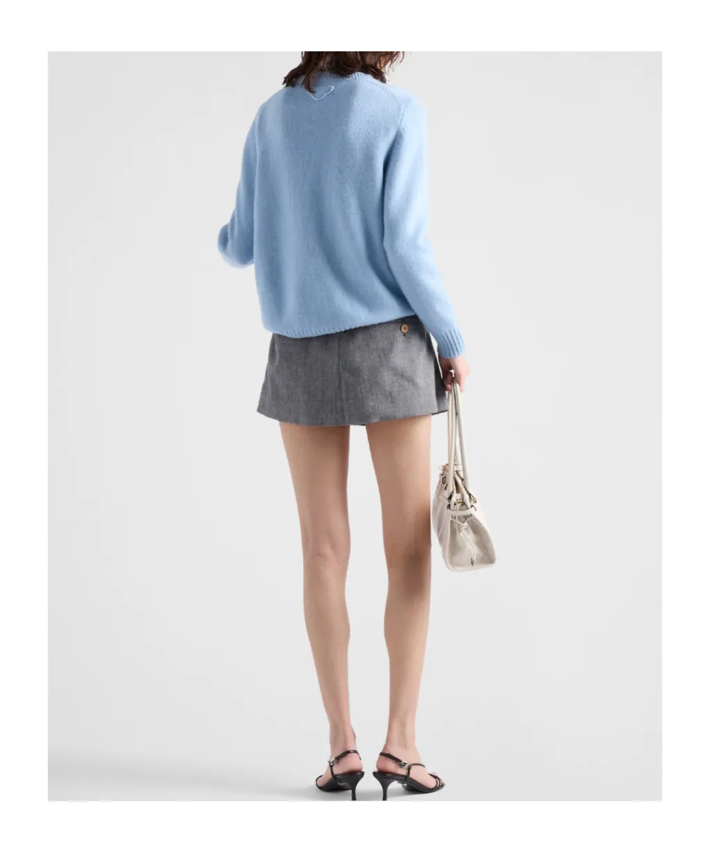 Long-Sleeved Crewneck Knitted Jumper