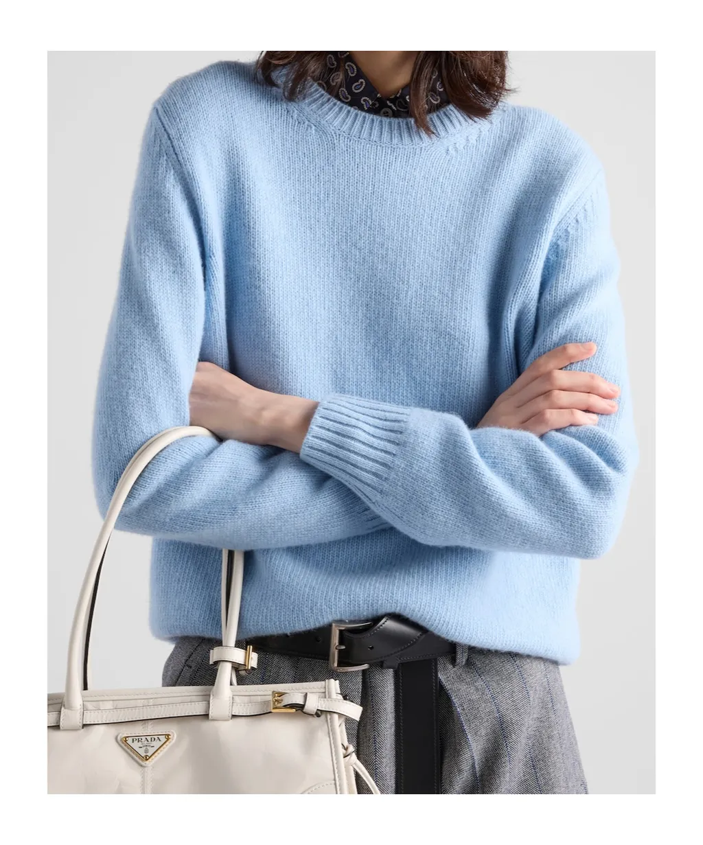 Long-Sleeved Crewneck Knitted Jumper