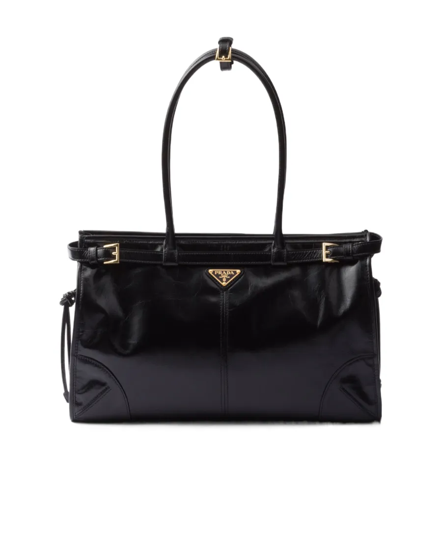 Triangle-Logo Drawstring Shoulder Bag