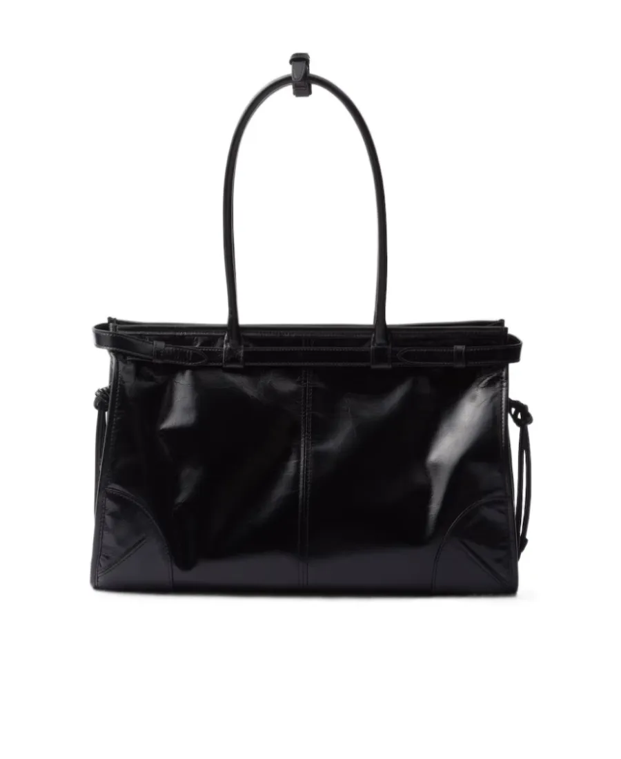 Triangle-Logo Drawstring Shoulder Bag